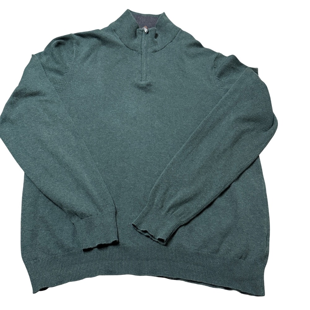 Telluride Clothing Green Quarter‎ 1/4 Zip Pullover Sweater Mens XL